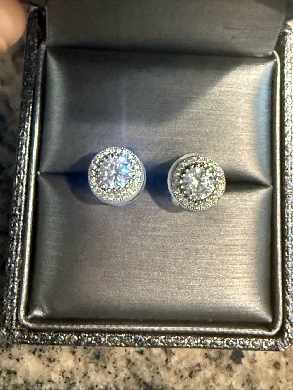 Cubic Zirconia halo earrings